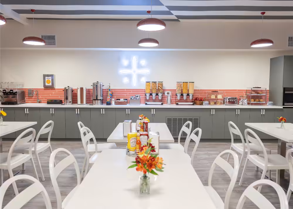 The clean dining facilities