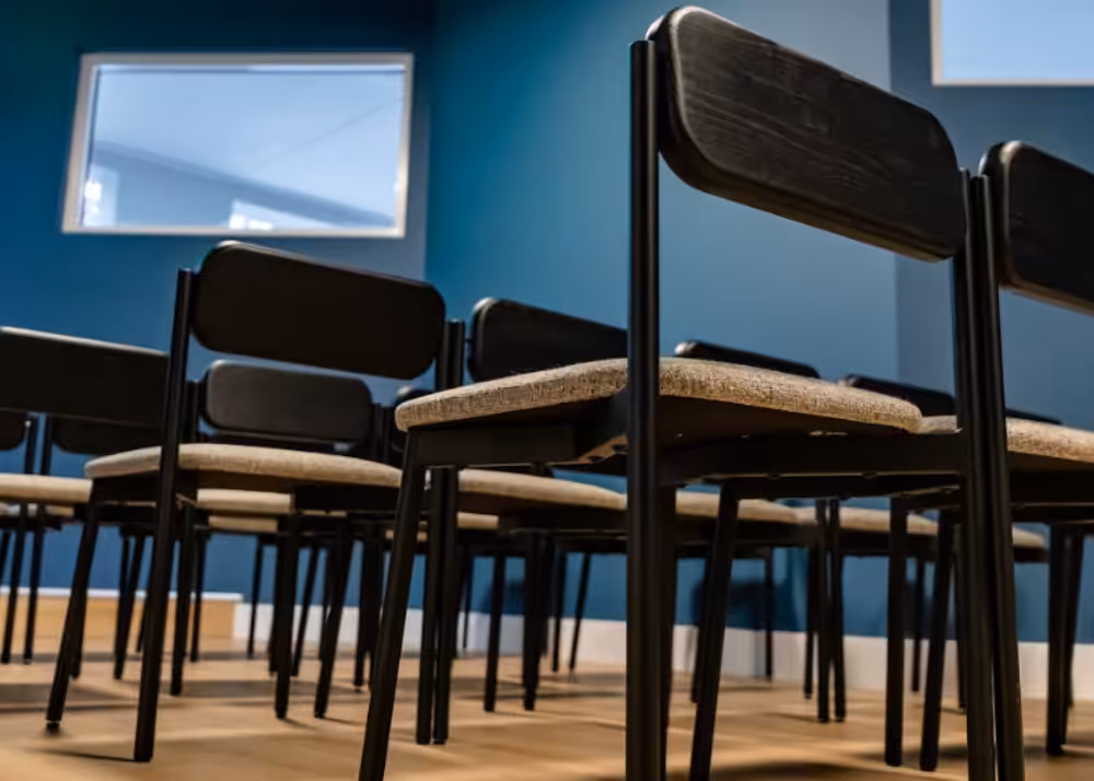 Chairs in a group therapy room at Daylight Recovery Center