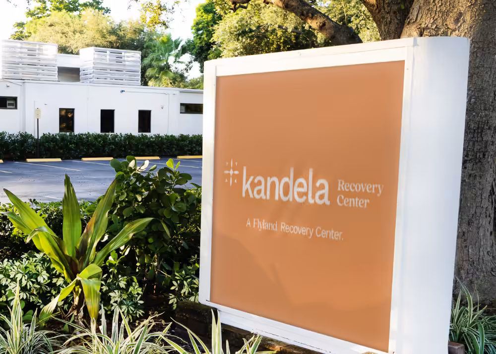 The sign in front of Kandela Recovery Center