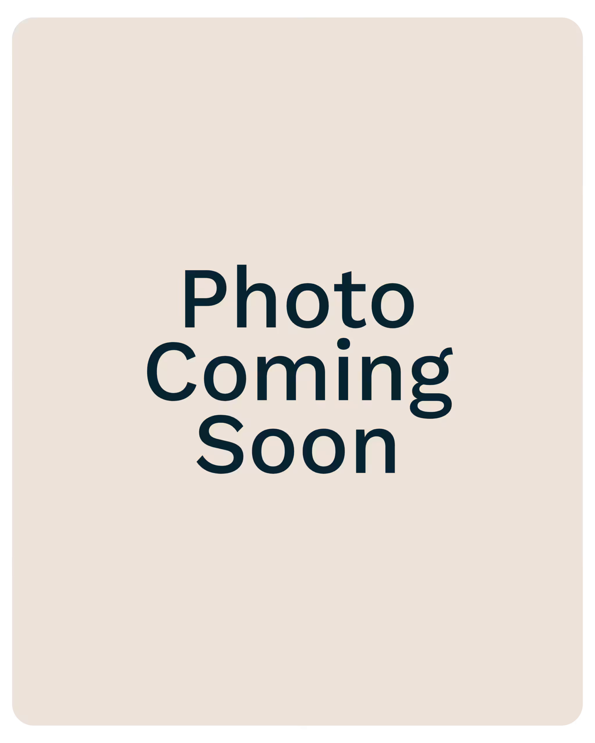 Placeholder image: large 'Photo Coming Soon' text on a beige rounded rectangle background.